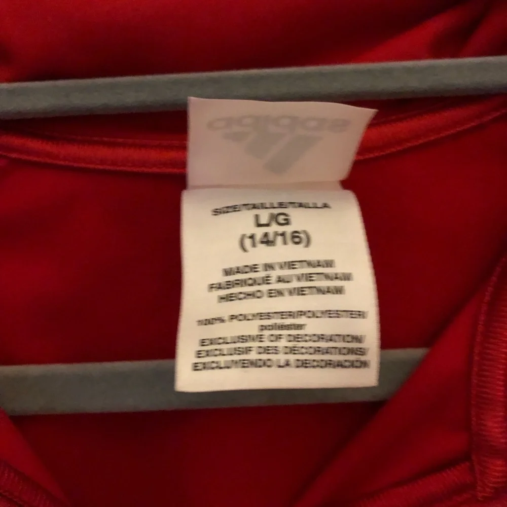 Adidas‎ Big Boys Track Jacket Red White Size Large